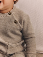 Neutral Knitted Top and Leggings Baby Set (0mths-2yrs) - Image 4 of 14