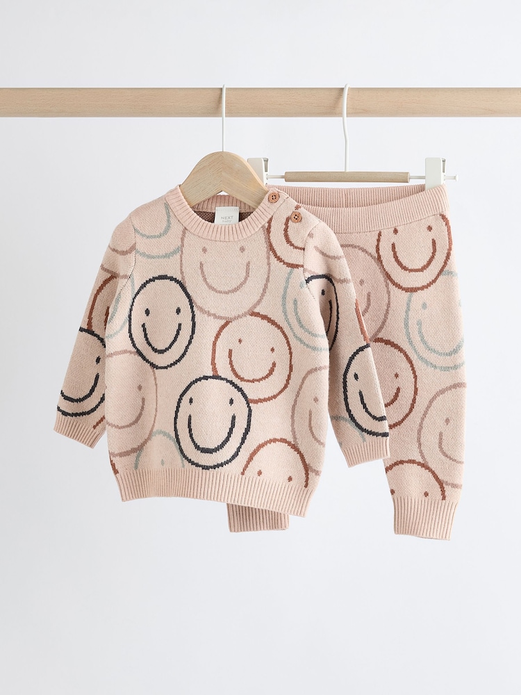 Neutral Print Baby Knitted Top and Leggings Set (0mths-2yrs) - Image 1 of 11