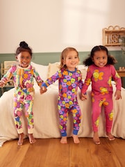 Pink/Blue Character Printed Snuggle Pyjamas 3 Pack (9mths-12yrs) - Image 1 of 9