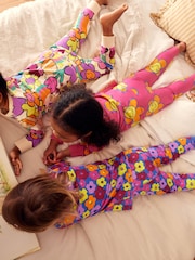 Pink/Blue Character Printed Snuggle Pyjamas 3 Pack (9mths-12yrs) - Image 2 of 9