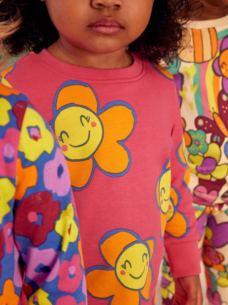 Pink/Blue Character Printed Snuggle Pyjamas 3 Pack (9mths-12yrs) - Image 4 of 9