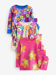 Pink/Blue Character Printed Snuggle Pyjamas 3 Pack (9mths-12yrs) - Image 5 of 9