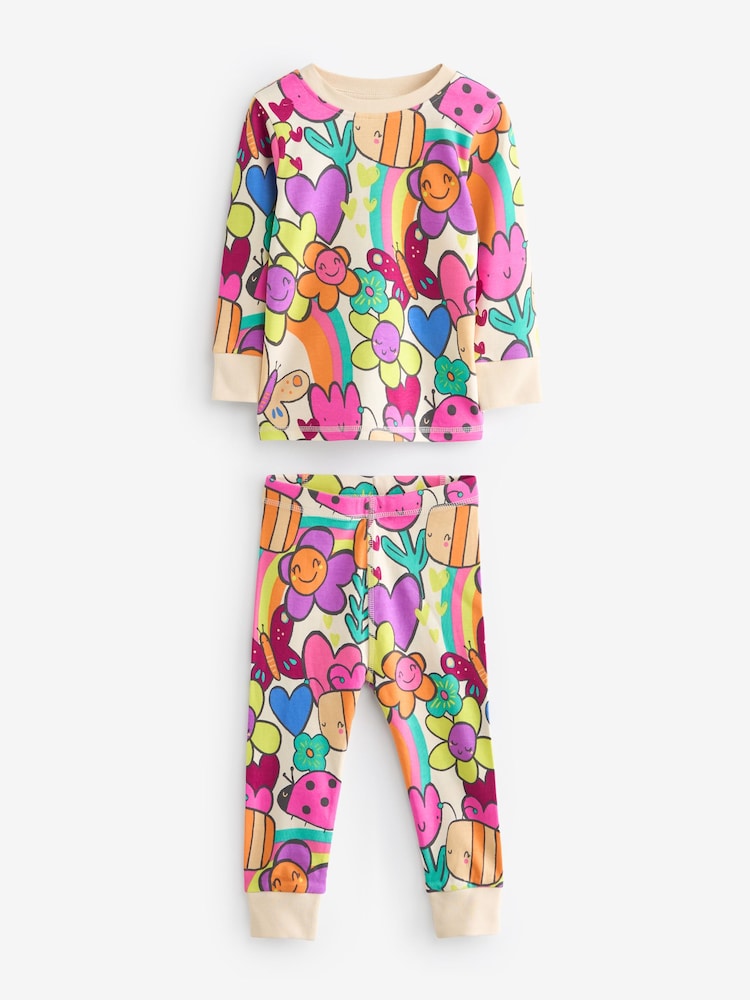 Pink/Blue Character Printed Snuggle Pyjamas 3 Pack (9mths-12yrs) - Image 7 of 9