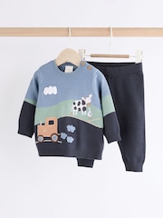 Blue Farm Baby Knitted Top and Leggings Set (0mths-2yrs) - Image 1 of 6