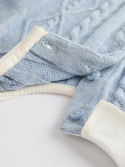 Blue Baby Collar Knitted 100% Cotton Jumper And Leggings Set (0mths-2yrs) - Image 10 of 11