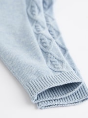 Blue Baby Collar Knitted 100% Cotton Jumper And Leggings Set (0mths-2yrs) - Image 11 of 11