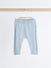 Blue Baby Collar Knitted 100% Cotton Jumper And Leggings Set (0mths-2yrs) - Image 6 of 11