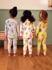 Green/Blue Pumpkin 100% Cotton Printed Snuggle Pyjamas 3 Pack (9mths-10yrs) - Image 2 of 10