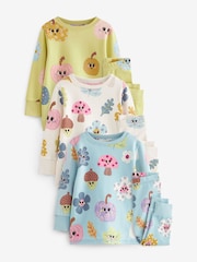 Green/Blue Pumpkin 100% Cotton Printed Snuggle Pyjamas 3 Pack (9mths-10yrs) - Image 5 of 10