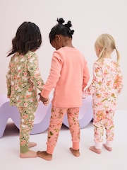 Orange/Vert Pumpkin - 3 Lot 100% Coton Manches longues Se blottir Pyjamas (9mths-12yrs) - Image 2 de 10