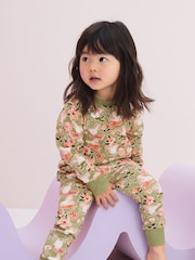 Orange/Vert Pumpkin - 3 Lot 100% Coton Manches longues Se blottir Pyjamas (9mths-12yrs) - Image 3 de 10