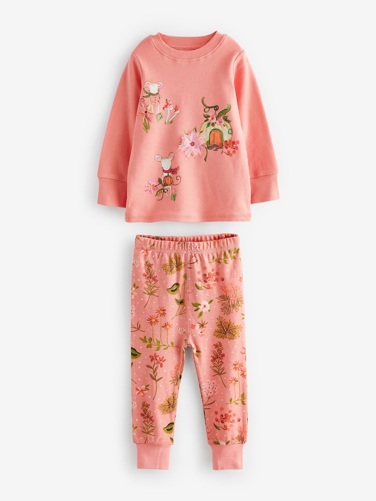 Orange/Vert Pumpkin - 3 Lot 100% Coton Manches longues Se blottir Pyjamas (9mths-12yrs) - Image 6 of 10