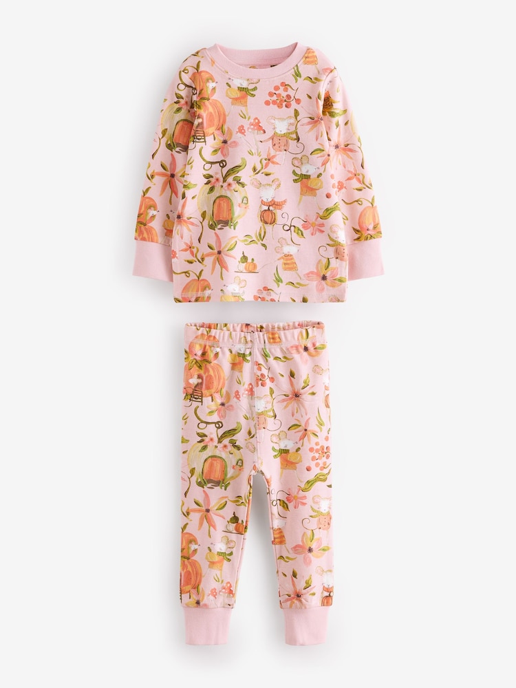 Orange/Vert Pumpkin - 3 Lot 100% Coton Manches longues Se blottir Pyjamas (9mths-12yrs) - Image 8 of 10