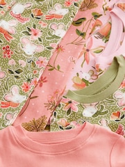 Orange/Vert Pumpkin - 3 Lot 100% Coton Manches longues Se blottir Pyjamas (9mths-12yrs) - Image 9 de 10