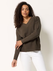 M&Co Brown Drop Shoulder Jumper - Image 1 of 5