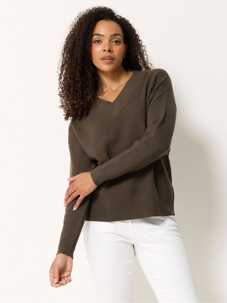 M&Co Brown Drop Shoulder Jumper - Image 1 of 5