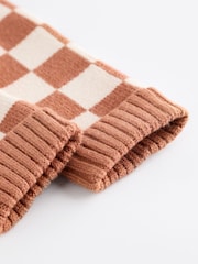 Brown Checkerboard Knitted Baby Romper (0mths-2yrs) - Image 8 of 10