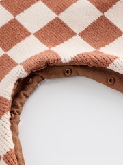 Brown Checkerboard Knitted Baby Romper (0mths-2yrs) - Image 9 of 10