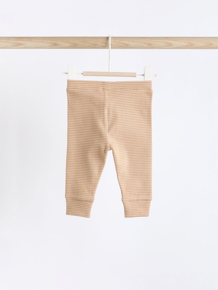 Blauw/naturel gestreept - Verpakking van 3 babyleggings - Image 3 of 6