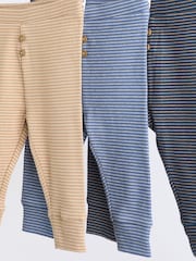 Blau/Neutral/Gestreift - Baby-Leggings im 3er-Pack - Bild 4 von 6