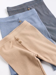 Blau/Neutral/Gestreift - Baby-Leggings im 3er-Pack - Bild 5 von 6