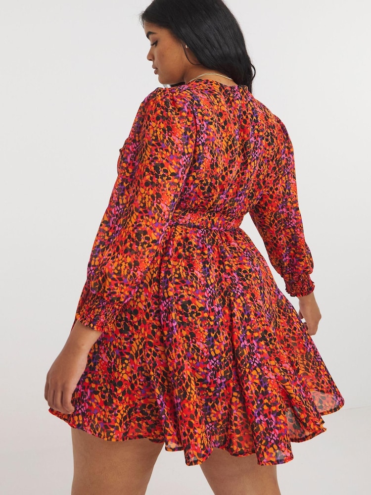 Simply Be Printed Georgette Skater Dress - Image 2 of 4