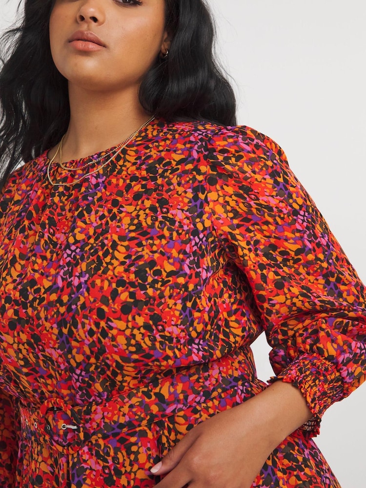 Simply Be Printed Georgette Skater Dress - Image 4 of 4