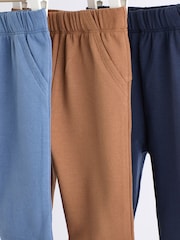 Navy/Brown Baby Joggers 3 Pack - Image 7 of 11