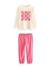 Ecru Cream/Pink Jogger Pyjamas 3 Pack (3-16yrs) - Image 6 of 14
