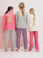Ecru Cream/Pink Jogger Pyjamas 3 Pack (3-16yrs) - Image 7 of 14