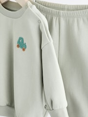 Sage Green Tractor - Conjunto de sudadera y pantalones de chándal para bebé - Imagen 10 de 15