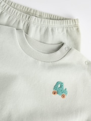 Sage Green Tractor - Conjunto de sudadera y pantalones de chándal para bebé - Imagen 11 de 15