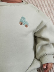 Sage Green Tractor - Conjunto de sudadera y pantalones de chándal para bebé - Imagen 3 de 15
