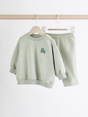 Sage Green Tractor - Conjunto de sudadera y pantalones de chándal para bebé - Imagen 4 de 15