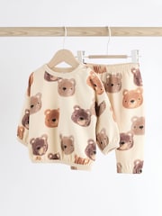 Neutral Bear Baby 100% Cotton Sweatshirt and Joggers Set - Image 3 of 13