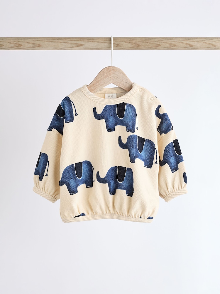 Blue Elephant Baby 100% Cotton Sweatshirt and Joggers Set - Image 2 of 12