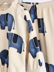 Blue Elephant Baby 100% Cotton Sweatshirt and Joggers Set - Image 7 of 12