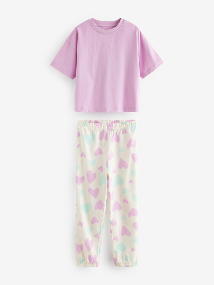 Pastel Purple/Blue Joggers Pyjamas 2 Pack (3-16yrs) - Image 7 of 9
