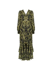 Ro&Zo Soft Leopard V-Neck Midi Black Dress - Image 4 of 5