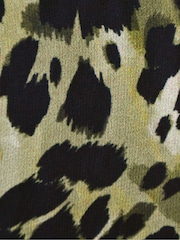 Ro&Zo Soft Leopard V-Neck Midi Black Dress - Image 5 of 5