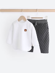 Black/White Baby Top And Leggings Set - Image 4 of 14