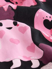 Black/Pink Halloween Glow in The Dark 100% Cotton Pyjamas (3-16yrs) - Image 7 of 7