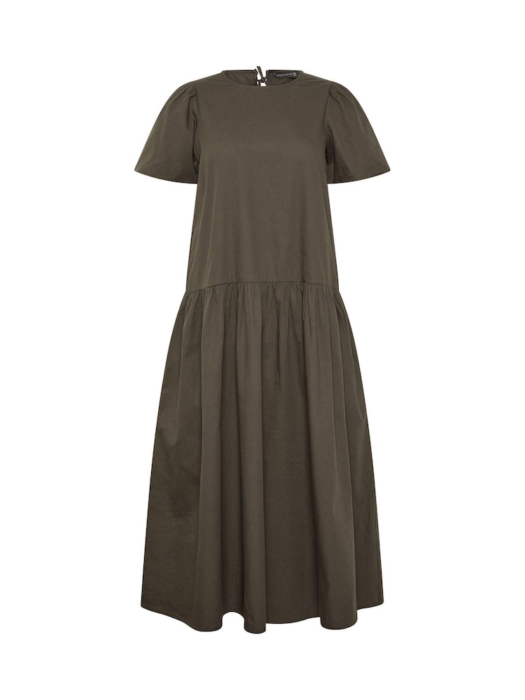 PixieGirl Petite Brown Poplin Volume Maxi Dress - Image 5 of 5 PixieGirl Petite Brown Poplin Volume Maxi Dress - Image 5 of 5