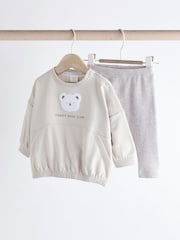 Grey Bear Baby 100% Cotton Sweatshirt And Leggings Set 2 Piece - Image 1 of 14
