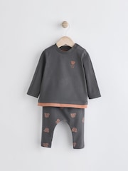 Black/Brown Baby Top And Leggings Set - Image 1 of 11