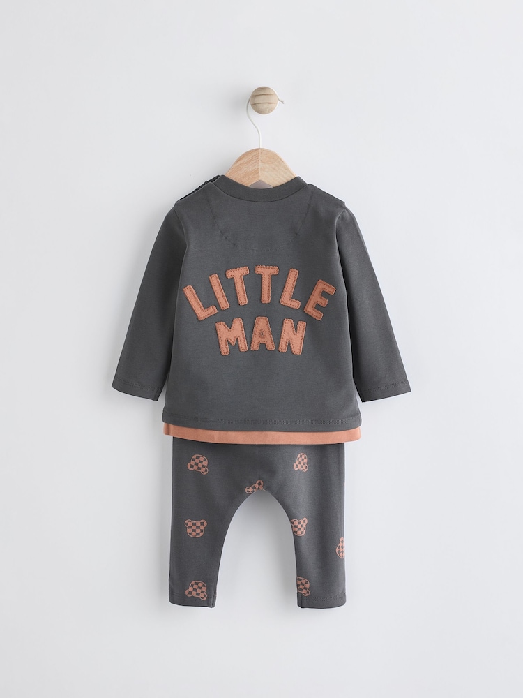 Black/Brown Baby Top And Leggings Set - Image 2 of 11