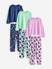 Bright Animal Print Joggers Pyjamas 3 Pack (3-16yrs) - Image 5 of 9
