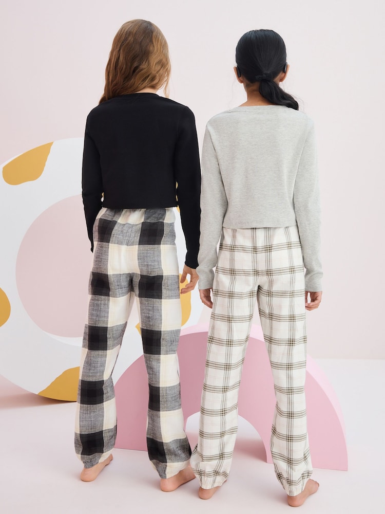 Black/Grey Woven Check Pyjamas 2 Pack (3-16yrs) - Image 3 of 10