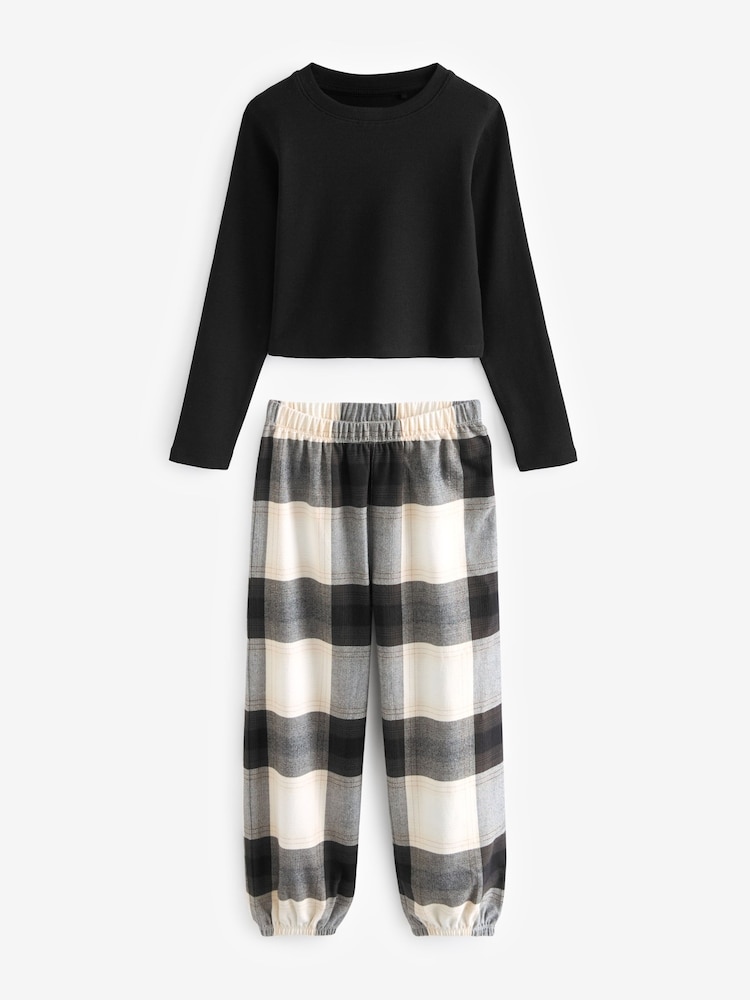 Black/Grey Woven Check Pyjamas 2 Pack (3-16yrs) - Image 6 of 10