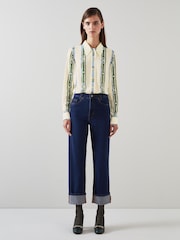 LK Bennett Hardy Belt Print Viscose-Silk Blend Shirt - Image 1 of 4